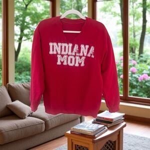 Indiana Mom Women's Red Crew Neck Sweater